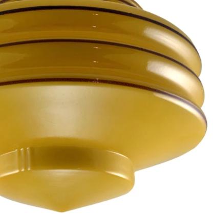 Copper Mountain Hardware Orange Art Deco Glass Overhead Light Fixture (Polished Brass Finish)