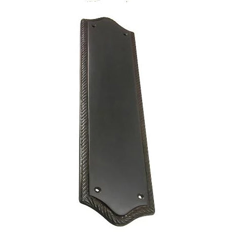 COPPER MOUNTAIN HARDWARE 12 Inch Georgian Oval Roped Style Door Push Plate (Oil Rubbed Bronze Finish)