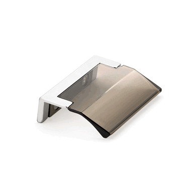 SCHAUB 2 1/2 Inch Positano Smoke Edge Pull (Polished Chrome Finish)