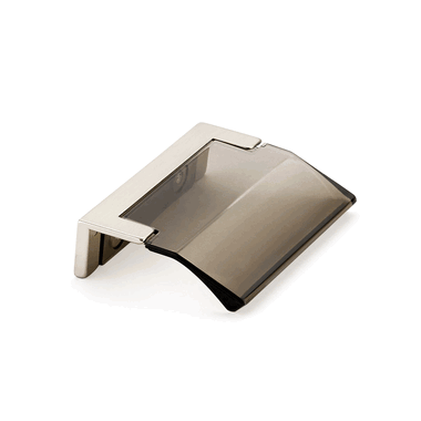 SCHAUB 2 1/2 Inch Positano Smoke Edge Pull (Satin Nickel Finish)