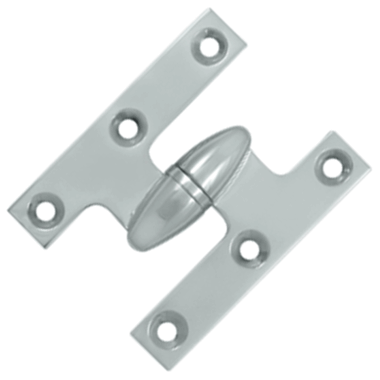 2 1/2 Inch x 2 Inch Solid Brass Olive Knuckle Hinge (Chrome Finish) DELTANA