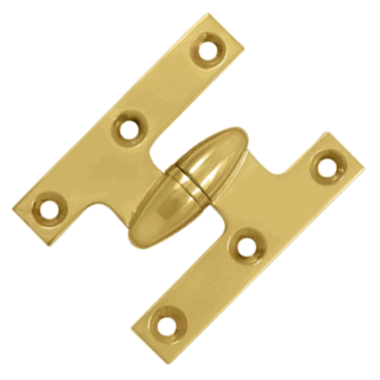 2 1/2 Inch x 2 Inch Solid Brass Olive Knuckle Hinge (PVD Finish) DELTANA