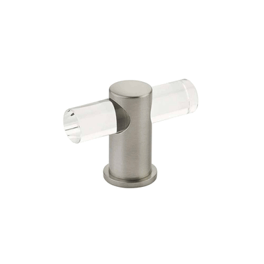 SCHAUB 2 Inch Lumiere Acrylic T-Knob (Brushed Nickel Finish)