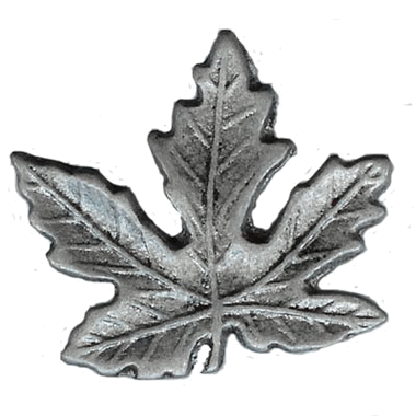 COPPER MOUNTAIN HARDWARE 2 Inch Maple Leaf Metal Knob (Satin Pewter Finish)