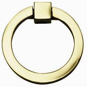 COPPER MOUNTAIN HARDWARE 2 Inch Mission Style Solid Brass Drawer Ring Pull Hand Wrought (Polished Brass)