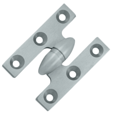 2 Inch x 1 1/2 Inch Solid Brass Olive Knuckle Hinge (Brushed Chrome Finish) DELTANA