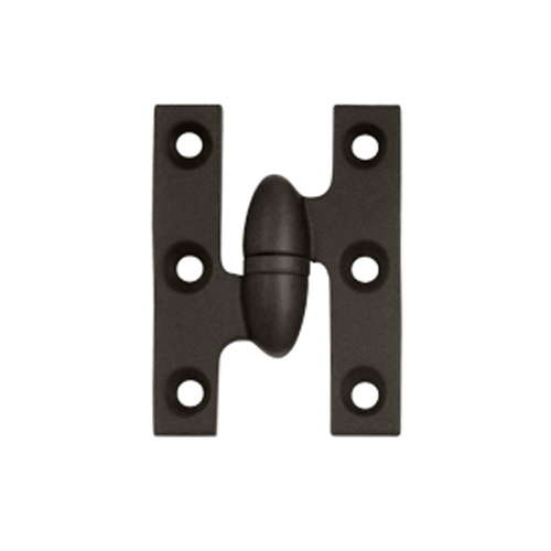 DELTANA 2 Inch x 1 1/2 Inch Solid Brass Olive Knuckle Hinge (Oil Rubbed Bronze Finish)