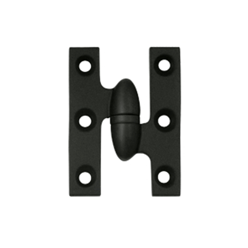 2 Inch x 1 1/2 Inch Solid Brass Olive Knuckle Hinge (Paint Black Finish) DELTANA