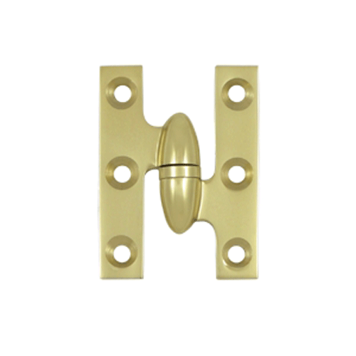 DELTANA 2 Inch x 1 1/2 Inch Solid Brass Olive Knuckle Hinge (Polished Brass)