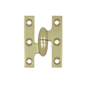 DELTANA 2 Inch x 1 1/2 Inch Solid Brass Olive Knuckle Hinge (Unlacquered Brass Finish)