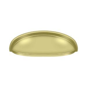 DELTANA 4 1/2 Inch Solid Brass Elongated Shell Cabinet & Furniture Cup Pull (Several Finishes Available)