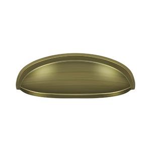 DELTANA 4 1/2 Inch Solid Brass Elongated Shell Cabinet & Furniture Cup Pull (Several Finishes Available)