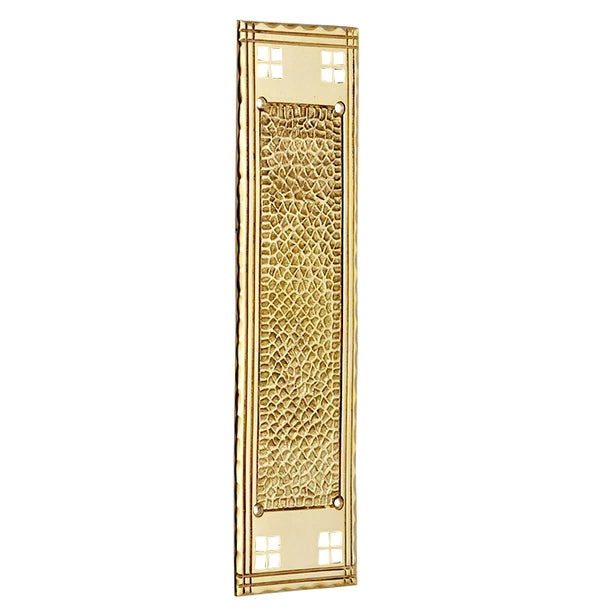 COPPER MOUNTAIN HARDWARE 12 Inch Craftsman Style Push Plate (Polished Brass Finish)