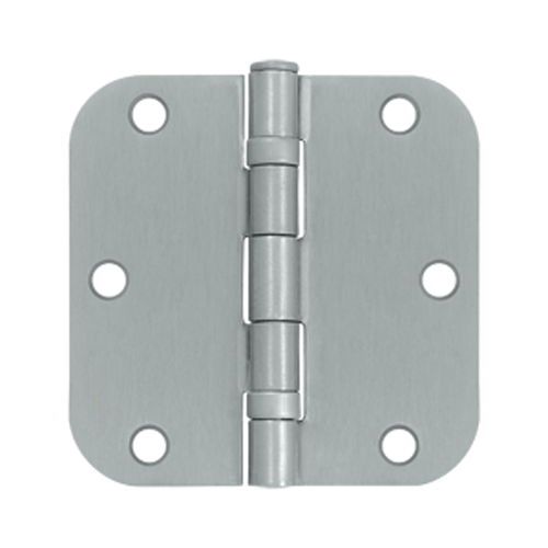 3 1/2 Inch x 3 1/2 Inch Ball Bearing Steel Hinge (Brushed Chrome Finish) DELTANA