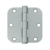 DELTANA 3 1/2 Inch x 3 1/2 Inch Heavy Duty Steel Hinge (Brushed Chrome Finish)