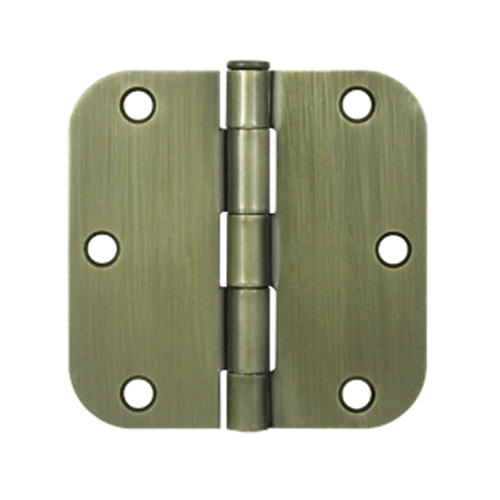 DELTANA 3 1/2 Inch x 3 1/2 Inch Steel Hinge (Antique Brass Finish)