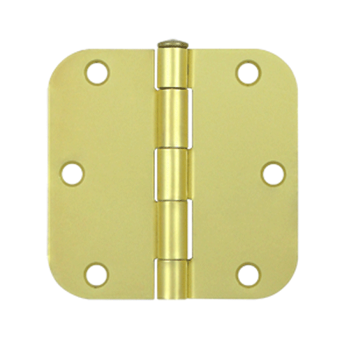 3 1/2 Inch x 3 1/2 Inch Steel Hinge (Brushed Brass Finish) DELTANA