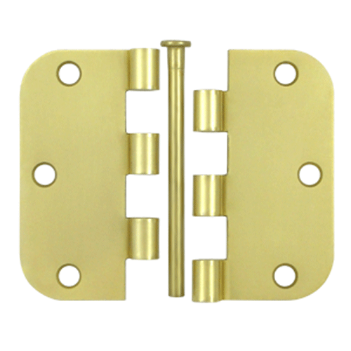 DELTANA 3 1/2 Inch x 3 1/2 Inch Steel Hinge (Brushed Brass Finish)