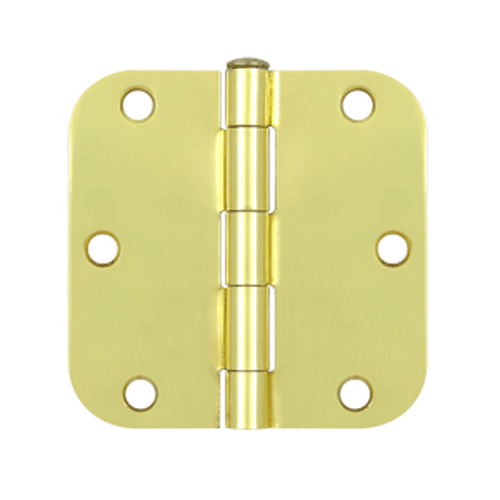 DELTANA 3 1/2 Inch x 3 1/2 Inch Steel Hinge (Polished Brass Finish)