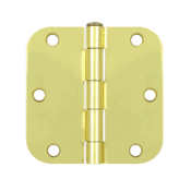 DELTANA 3 1/2 Inch x 3 1/2 Inch Steel Hinge (Polished Brass Finish)