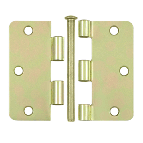 DELTANA 3 1/2 Inch x 3 1/2 Inch Steel Hinge (Zinc Dichromate Finish)