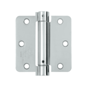3 1/2 Inch x 3 1/2 Inch Steel Spring Hinge (1/4 Radius Corner, Chrome Finish) DELTANA