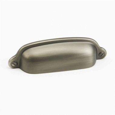 3 3/4 Inch (3 Inch c-c) Country Style Cup Pull (Antique Nickel Finish) SCHAUB