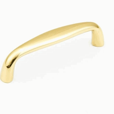 SCHAUB 3 3/8 Inch (3 Inch c-c) Traditional Designs Cabinet Pull (Polished Brass Finish)