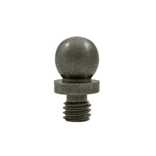 DELTANA 3/8 Inch Solid Brass Ball Tip Cabinet Finial (Antique Nickel Finish)