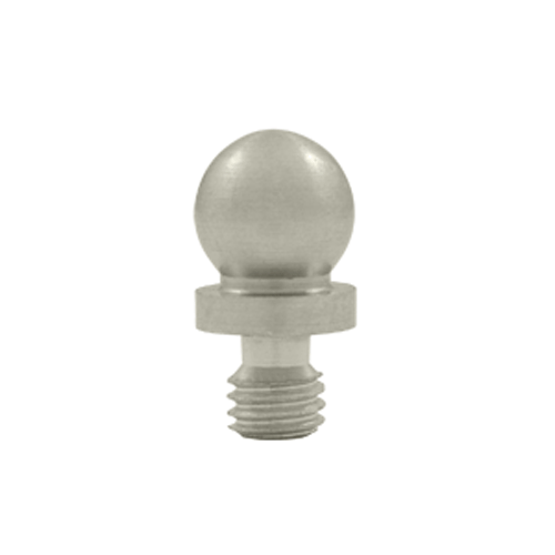 DELTANA 3/8 Inch Solid Brass Ball Tip Cabinet Finial (Brushed Nickel Finish)