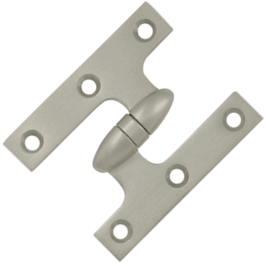 3 Inch x 2 1/2 Inch Solid Brass Olive Knuckle Hinge (Brushed Nickel Finish) DELTANA