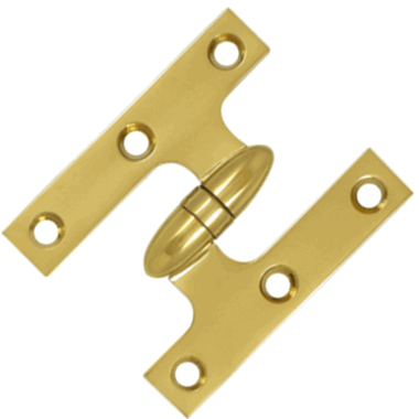 3 Inch x 2 1/2 Inch Solid Brass Olive Knuckle Hinge (PVD Finish) DELTANA