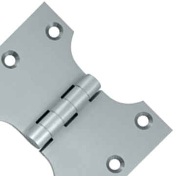 DELTANA 3 Inch x 4 Inch Solid Brass Parliament Hinge (Brushed Chrome Finish)