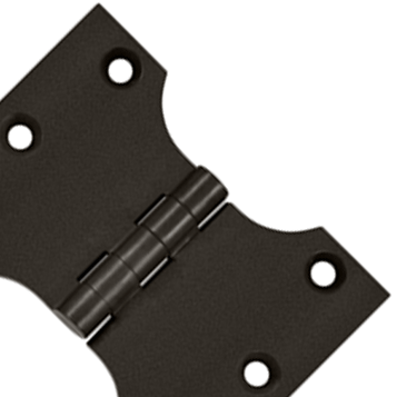 DELTANA 3 Inch x 4 Inch Solid Brass Parliament Hinge Oil Rubbed Bronze Finish