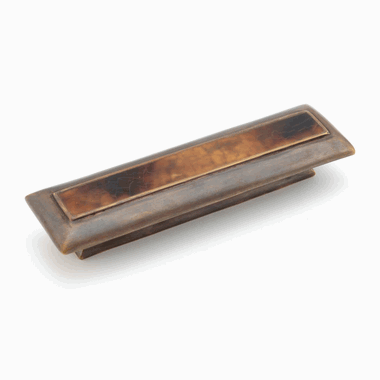 SCHAUB 4 1/2 Inch (3 Inch c-c) Tiger Penshell Cabinet Pull (Dark Antique Bronze Finish)