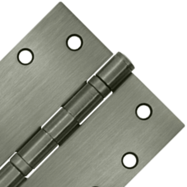 DELTANA 4 1/2 Inch x 4 1/2 Inch Double Ball Bearing Steel Hinge (Square Corner, Antique Nickel Finish)