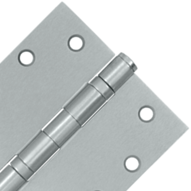 DELTANA 4 1/2 Inch x 4 1/2 Inch Double Ball Bearing Steel Hinge (Square Corner, Brushed Chrome Finish)