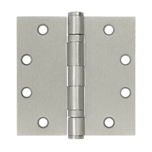 DELTANA 4 1/2 Inch x 4 1/2 Inch Double Ball Bearing Steel Hinge (Square Corner, Brushed Nickel Finish)