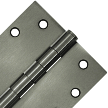 DELTANA 4 1/2 Inch x 4 1/2 Inch Heavy Duty Steel Hinge (Square Corner, Antique Nickel Finish)