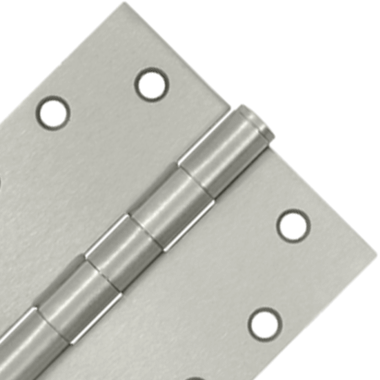 DELTANA 4 1/2 Inch x 4 1/2 Inch Heavy Duty Steel Hinge (Square Corner, Brushed Nickel Finish)