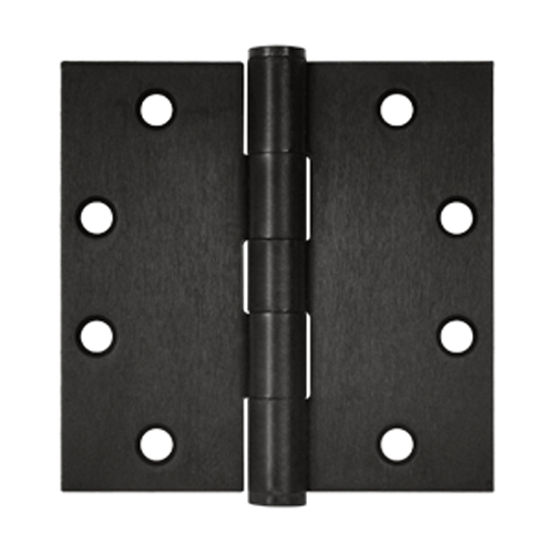 DELTANA 4 1/2 Inch x 4 1/2 Inch Heavy Duty Steel Hinge (Square Corner, Oil Rubbed Bronze Finish)