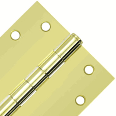 DELTANA 4 1/2 Inch x 4 1/2 Inch Heavy Duty Steel Hinge (Square Corner, Polished Brass Finish)