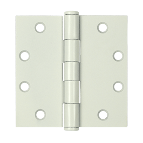 DELTANA 4 1/2 Inch x 4 1/2 Inch Heavy Duty Steel Hinge (Square Corner, White Finish)