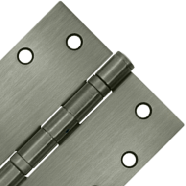 DELTANA 4 1/2 Inch x 4 1/2 Inch Non-Removable Pin Steel Hinge (Square Corner, Antique Nickel Finish)