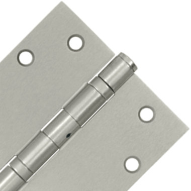 DELTANA 4 1/2 Inch x 4 1/2 Inch Non-Removable Pin Steel Hinge (Square Corner, Brushed Nickel Finish)