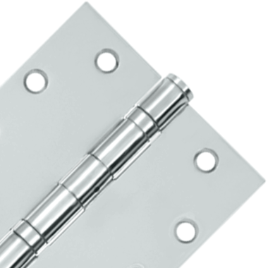 DELTANA 4 1/2 Inch x 4 1/2 Inch Non-Removable Pin Steel Hinge (Square Corner, Chrome Finish)