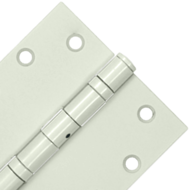 DELTANA 4 1/2 Inch x 4 1/2 Inch Non-Removable Pin Steel Hinge (Square Corner, White Finish)