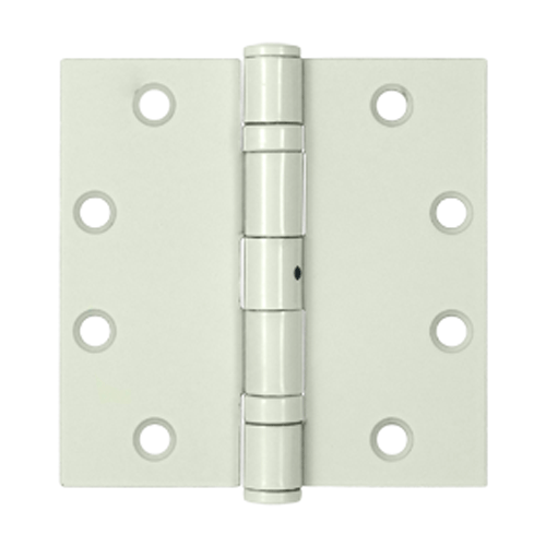 DELTANA 4 1/2 Inch x 4 1/2 Inch Non-Removable Pin Steel Hinge (Square Corner, White Finish)