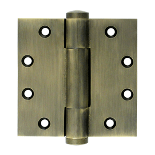 DELTANA 4 1/2 Inch X 4 1/2 Inch Solid Brass Hinge Interchangeable Finials (Antique Brass Finish)