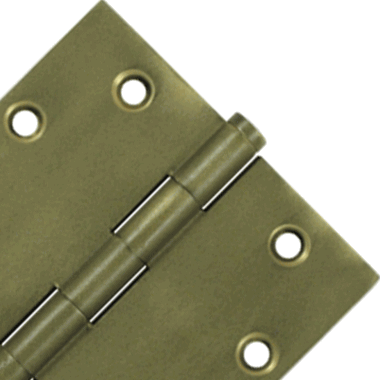 DELTANA 4 1/2 Inch X 4 1/2 Inch Solid Brass Hinge Interchangeable Finials (Square Corner, Bronze Medium Finish)